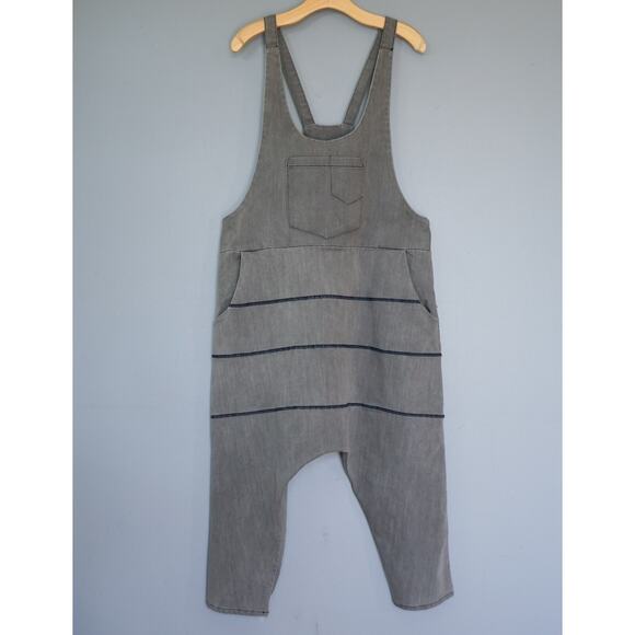 Monthorigin Distress Denim Harem Overalls Baggy Boho Lagenlook Artsy Jumpsuit - Picture 4 of 14